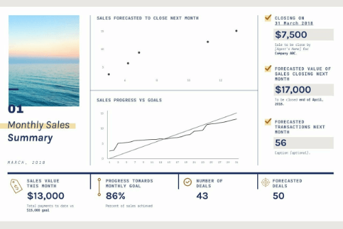 Monthly Sales Report (Landscape) template