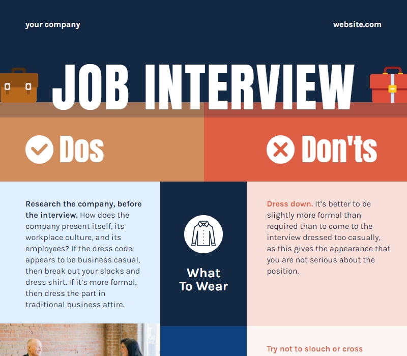 job interview dos and don'ts comparison chart template