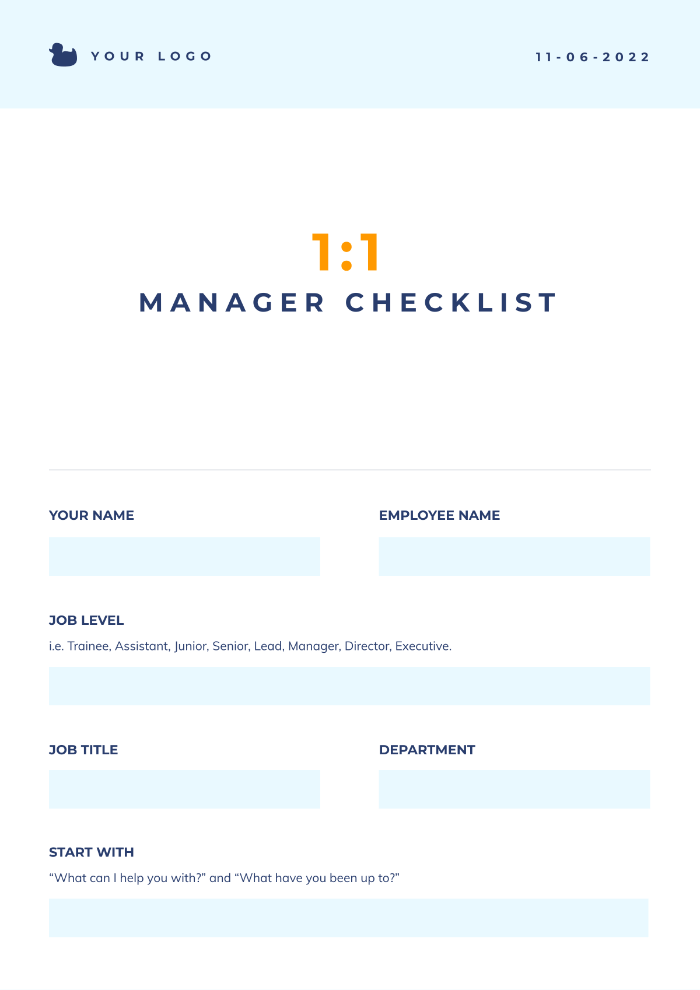1-1 manager checklist