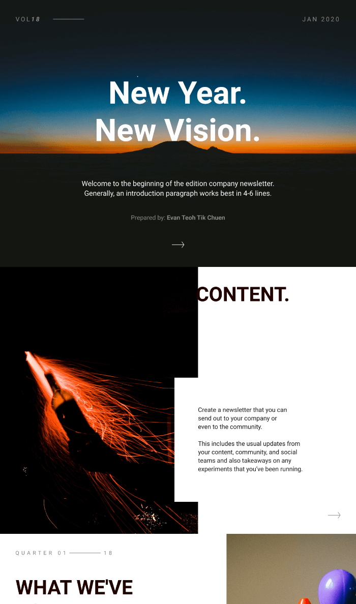 New Year Newsletter Presentation, template preview