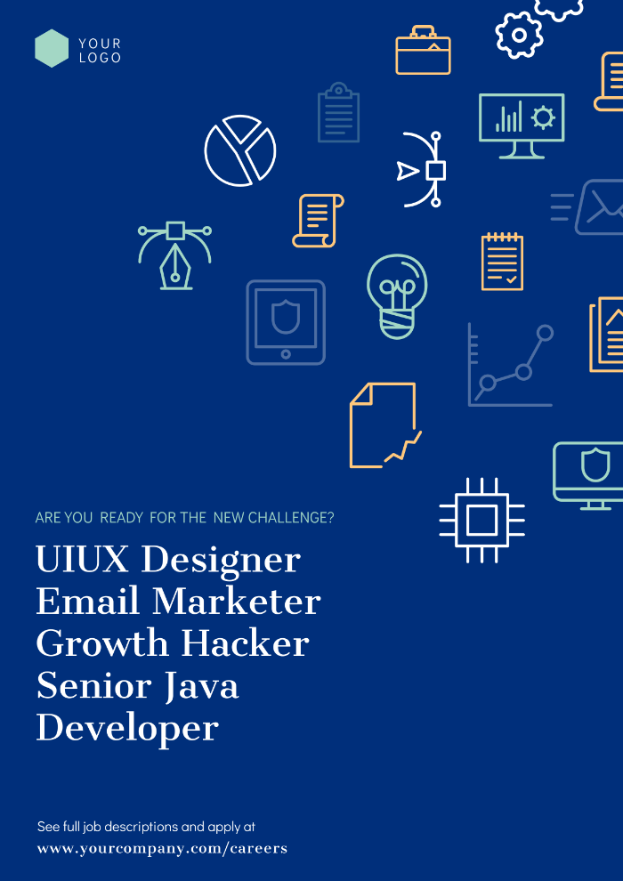Hiring poster, ux designers, marketers