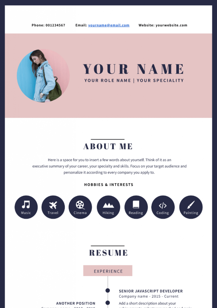 resume infographic template